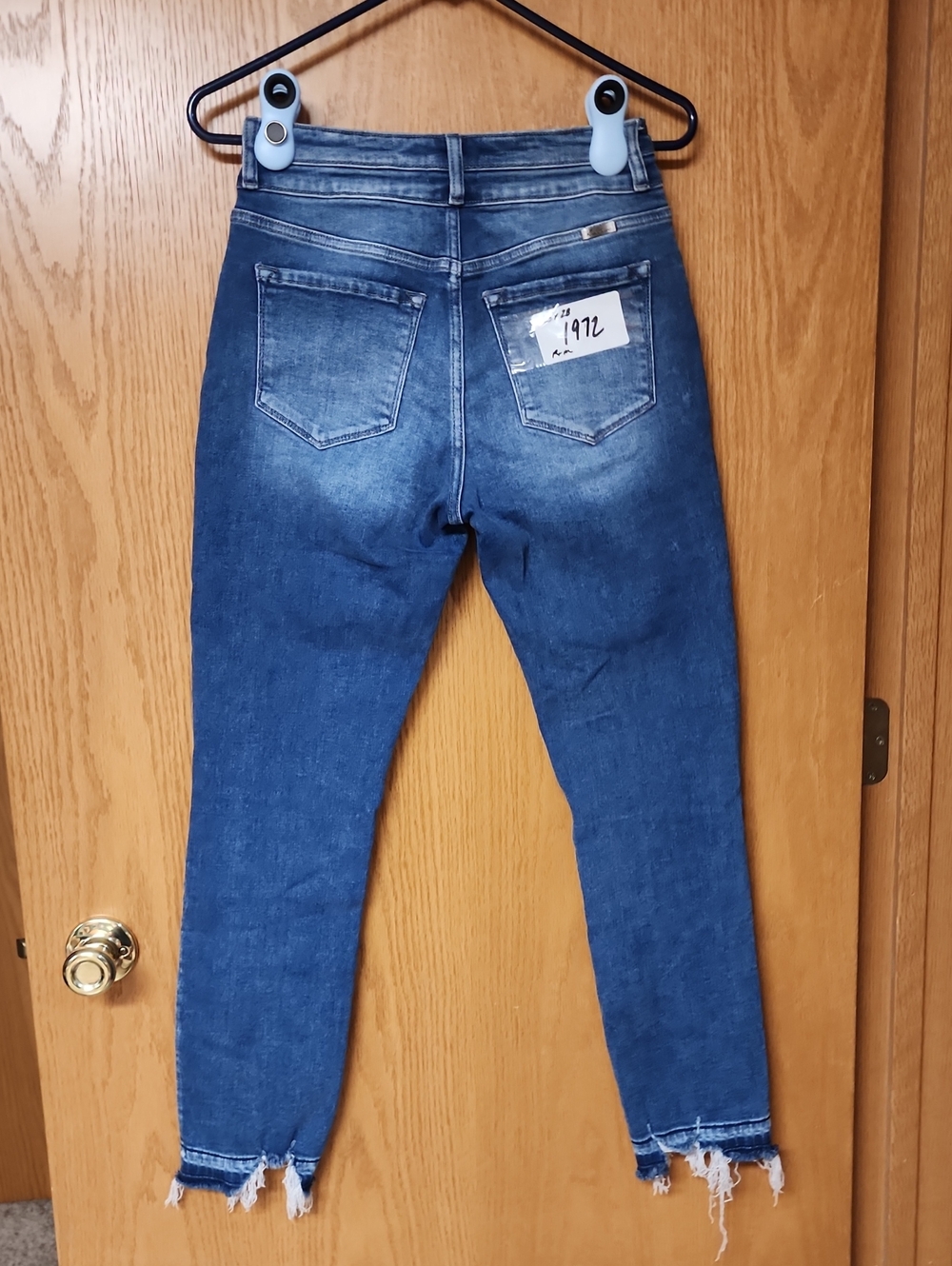 Kancan Women’s Dark Blue Distressed Hem Jeans 25x28 number 1972